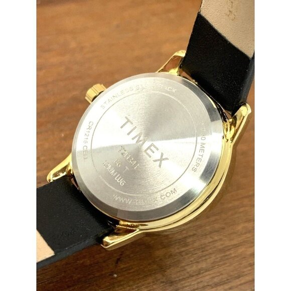 Timex Women\'s Watch T2H341 Indiglo Quartz Black Leather Band Petite Date 25mm main image 5